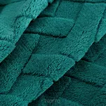 Koc na fotel 70x160 CARO ciemna zieleń puszysty typu flano z wytłaczanym wzorem Design 91 - 3