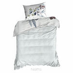 Pościel z makosatyny 220x200 SOFIA biała fioletowy wzór kwiatowy dwustronna Premium - 5