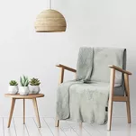 Koc na fotel jednokolorowy 70x160 TEDY srebrny imitujący buklę - 8