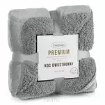 Koc na fotel jednokolorowy 70x160 TEDY srebrny imitujący buklę - 7