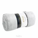 Koc na fotel jednokolorowy 70x160 TEDY srebrny imitujący buklę - 5