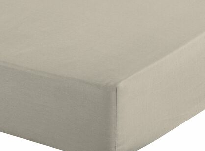 Prześcieradło z bawełny renforce z gumką 220x200 beżowe BASIC