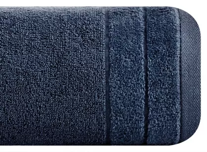 Ręcznik bawełniany 30x50 DAMLA granatowy gładki z subtelną bordiurą