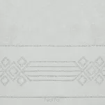 Ręcznik bawełniany 50x90 KAMELA biały z bordiurą z geometrycznym srebrnym ornamentem - 3