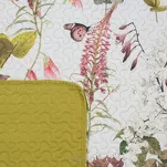 Narzuta pikowana 220x240 ROSA biała zielona z motywem kwiatów i liści Design 91 - 2