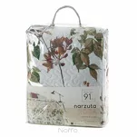 Narzuta pikowana 220x240 ROSA biała zielona z motywem kwiatów i liści Design 91 - 6