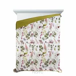 Narzuta pikowana 220x240 ROSA biała zielona z motywem kwiatów i liści Design 91 - 4