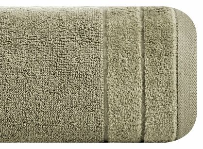 Ręcznik bawełniany 50x90 DAMLA jasny brąz gładki z subtelną bordiurą