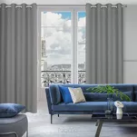 Zasłona na przelotkach 140x250 LIDIA srebrna jednokolorowa w stylu eko - 10