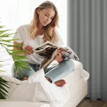 Zasłona na przelotkach 140x250 LIDIA srebrna jednokolorowa w stylu eko - 13