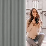 Zasłona na przelotkach 140x250 LIDIA srebrna jednokolorowa w stylu eko - 14