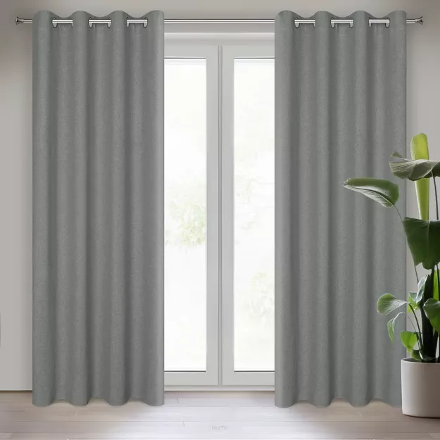 Zasłona na przelotkach 140x250 LIDIA srebrna jednokolorowa w stylu eko