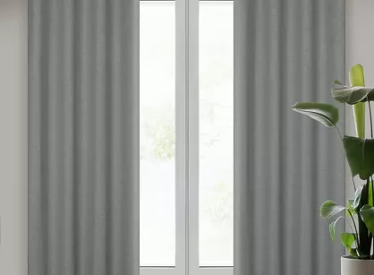 Zasłona na przelotkach 140x250 LIDIA srebrna jednokolorowa w stylu eko