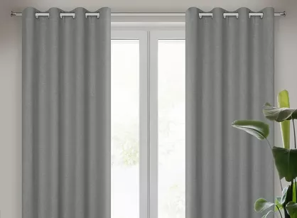 Zasłona na przelotkach 140x250 LIDIA srebrna jednokolorowa w stylu eko