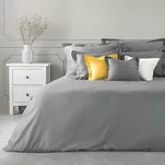Poszewka bawełniana NOVAC stalowa 70x80 z 5 cm zakładką - 4