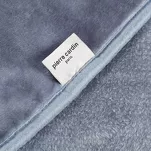 Koc akrylowy 160x220 CLARA 1 Pierre Cardin niebieski jednokolorowy z wyhaftowanym logo - 4