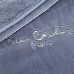 Koc akrylowy 160x220 CLARA 1 Pierre Cardin niebieski jednokolorowy z wyhaftowanym logo - 2