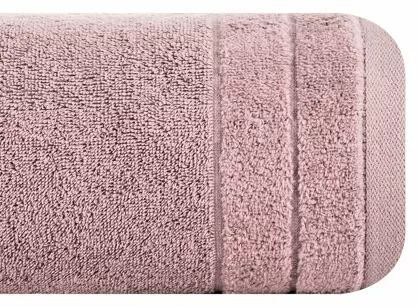 Ręcznik bawełniany 30x50 DAMLA ciemna lila gładki z subtelną bordiurą