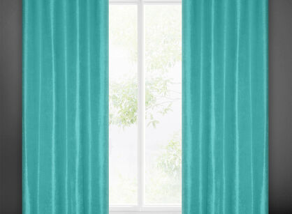 Zasłona na przelotkach 135x250 ADA jednokolorowa turkusowa z miękkiej tkaniny