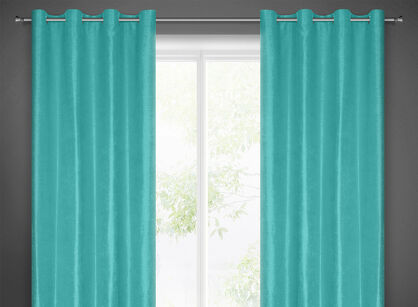 Zasłona na przelotkach 135x250 ADA jednokolorowa turkusowa z miękkiej tkaniny