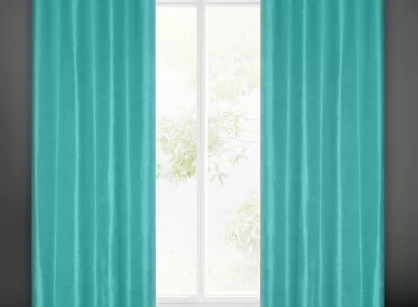 Zasłona gotowa na przelotkach 135x250 ADA jednokolorowa turkusowa z miękkiej tkaniny