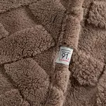 Koc 200x220 CARO ciemny brąz puszysty typu flano z wytłaczanym wzorem Design 91 - 3