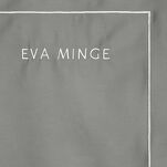 Pościel z makosatyny 160x200 EVA 10C szara z lamówką białą i napisami - 5