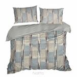 Pościel z mikrowłókna 220x200 ALLISON srebrna beżowa wzór geometryczny Design 91 - 6