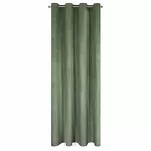 Zasłona gotowa na przelotkach 140x250 MELANIE welwetowa oliwkowa o aksamitnej strukturze - 6