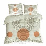 Pościel satynowa 160x200 SPRING 87 jasny beż pomarańcz z wzorem geometrycznym z kolekcji Classic - 5