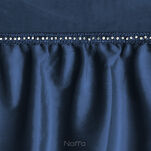 Zasłona na przelotkach 140x250 SAMI welwetowa granatowa jednokolorowa zdobiona w górnej części falbanami i taśmą z cyrkoniami - 3