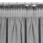 Firana na taśmie 140x270 CARLI czarna z etaminy zdobiona w dolnej części falbanami z paskiem cyrkonii - 8