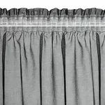 Firana na taśmie 140x270 CARLI czarna z etaminy zdobiona w dolnej części falbanami z paskiem cyrkonii - 9