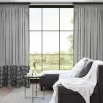 Firana na taśmie 140x270 CARLI czarna z etaminy zdobiona w dolnej części falbanami z paskiem cyrkonii - 10