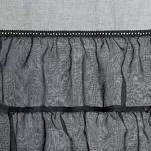 Firana na taśmie 140x270 CARLI czarna z etaminy zdobiona w dolnej części falbanami z paskiem cyrkonii - 2