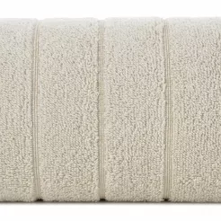Ręcznik bawełniany 30x50 DALI beżowy gładki z subtelną bordiurą z błyszczącą nicią