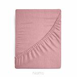 Prześcieradło z bawełny frotte z gumką pudrowe 140x200 Design 91 - 2