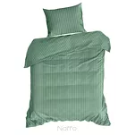 Pościel satynowa 160x200 VERA jednokolorowa gładka miętowa w prążki - 4