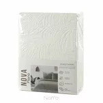 Pościel welwetowa 220x200 FLANO kremowa z tłoczonym wzorem w jednolitym kolorze z kolekcji NOVA - 2