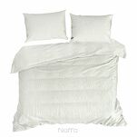 Pościel welwetowa 220x200 FLANO kremowa z tłoczonym wzorem w jednolitym kolorze z kolekcji NOVA - 5