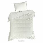 Pościel welwetowa 220x200 FLANO kremowa z tłoczonym wzorem w jednolitym kolorze z kolekcji NOVA - 6