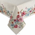 Obrus gobelinowy 140x180 1413 naturalny z nadrukiem kolorowych kwiatów - 4