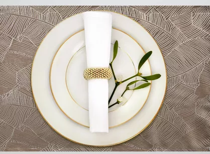 Serwetka 30x40 ISLA ciemny beż z żakardowym wzorem liści bananowca 4 szt.