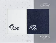 Komplet ręczników 2x70x140 ON ONA białe granatowe - 2