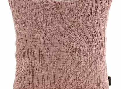 Poszewka pikowana 45x45 STONE 1 różowa pikowana modnym wzorem paproci