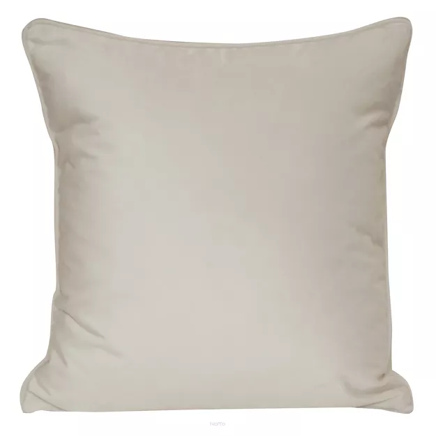 Poszewka welwetowa 45x45 SIBEL jednokolorowa Pierre Cardin kremowa zdobiona lamówką