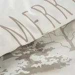 Pościel świąteczna 140x200 SNOWFLAKE jasny beż zimowa sceneria z mikrowłókna - 3