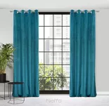 Zasłona na przelotkach 140x250 LILI welwetowa ciemny niebieski z wytłaczanym falującym wzorem - 5