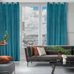 Zasłona na przelotkach 140x250 LILI welwetowa ciemny niebieski z wytłaczanym falującym wzorem - 11