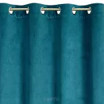 Zasłona na przelotkach 140x250 LILI welwetowa ciemny niebieski z wytłaczanym falującym wzorem - 4